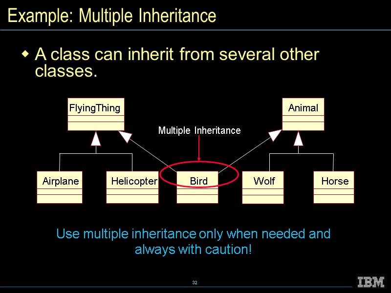 Example: Multiple Inheritance A class can inherit from several other classes.